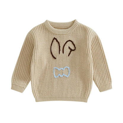 12MO-4T Girl/Boy Children Bunny Sweaters, Long Sleeve Casual Knit Pullover