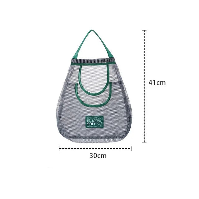 Reusable Storage Bags Kitchen Hanging Mesh Bag Home Fruit And Vegetable Storage Net Bag For Ginger Garlic Potatoes Onions