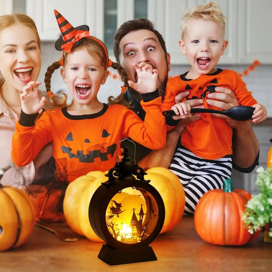 Halloween Lantern, Retro Decor Battery Lantern, Flameless LED Candle