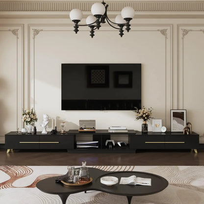 Extendable Media Console, Adjustable Length with Drawers and Legs
