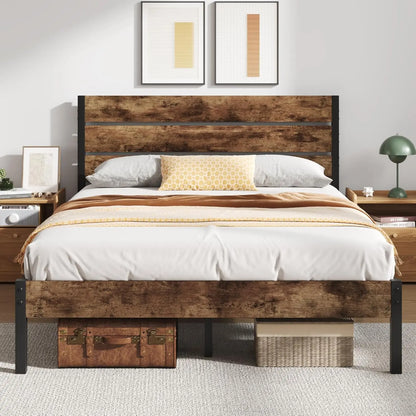 All-Metal Bed Frame with Headboard & Footboard - Under Bed Storage, No Box Spring Needed | Easy Assembly