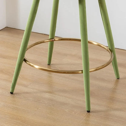 Set of 2 Modern 25.5" Counter Height Barstool with Petal Back & Gold Metal Ring Footrest