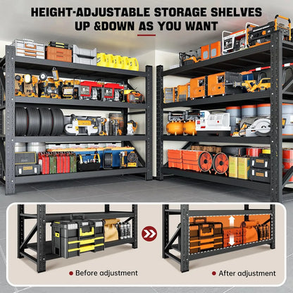 3000LBS 48" W Garage Shelving Heavy Duty Metal Adjustable Garage Shelves