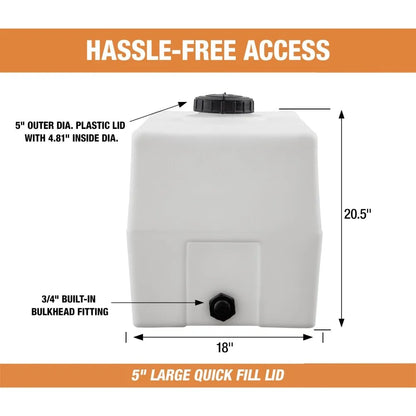 Horizontal Square Reservoir Water Tank,50 gallon
