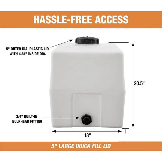 Horizontal Square Reservoir Water Tank,50 gallon