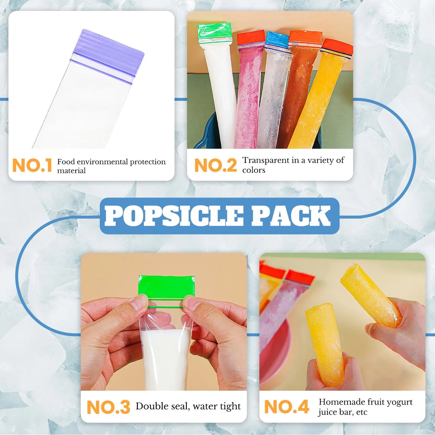 20 Disposable Popsicle Mold Bags For Diy Popsicles