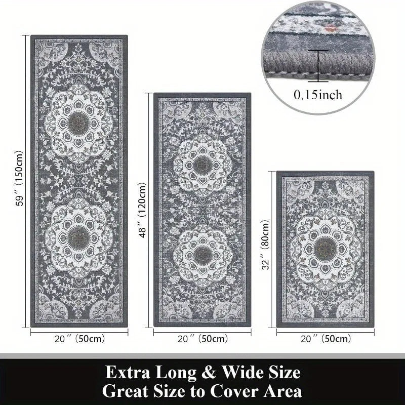 3 pcs set floor mat Bohemian style rugs kitchen carpet