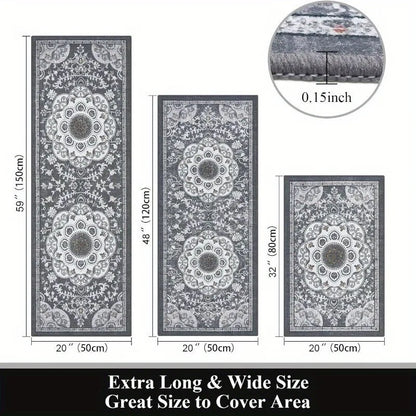 3 pcs set floor mat Bohemian style rugs kitchen carpet