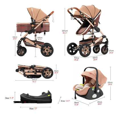 Foldable Baby Carriage ,Reversible Standard Stroller