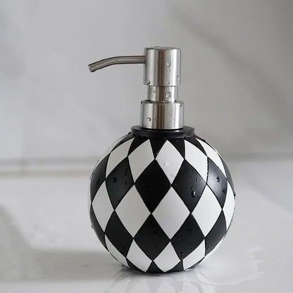 Bathroom Soap Dispenser Modern Chessboard Style