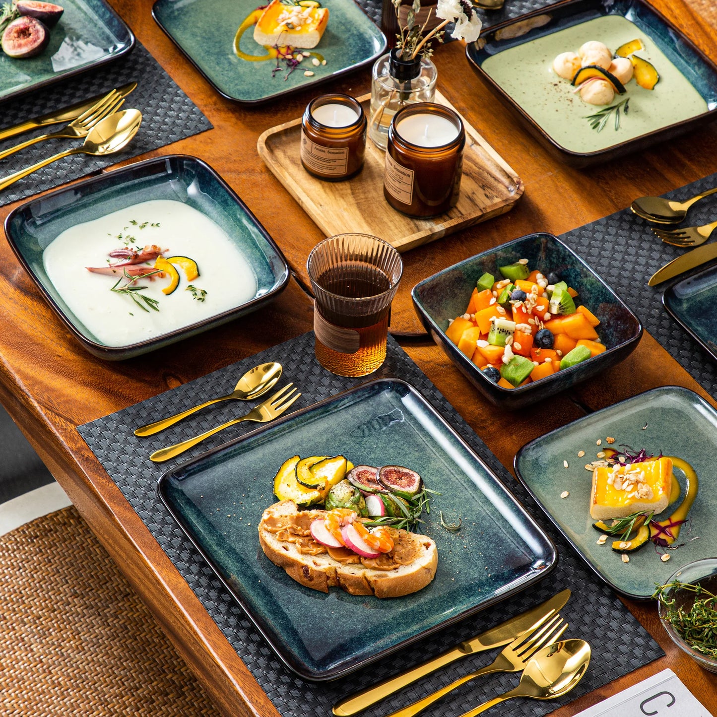 16 Piece Kitchen Dinnerware Ceramic Crockery Set for 4 Person