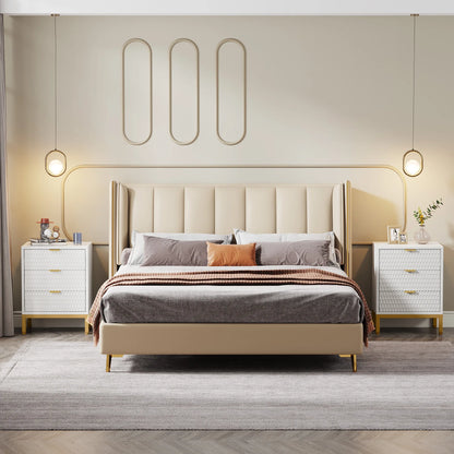 25.78" Tall Bedside Table with 3 Drawers