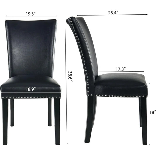 Parsons Chairs Faux Leather Dining Chairs Set of 2 ( black or white)