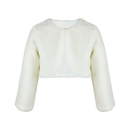 Size 1-12 Dressy Cardigan Fleece Fuzzy Bolero
