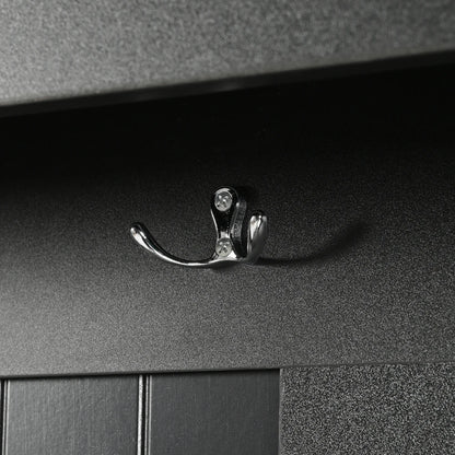 47.2'' Wide Hall Tree with Storage, 5-in-1 Entryway Bench with Shutter-shaped doors, Coat Rack, Cushion and 4 Sturdy Hooks