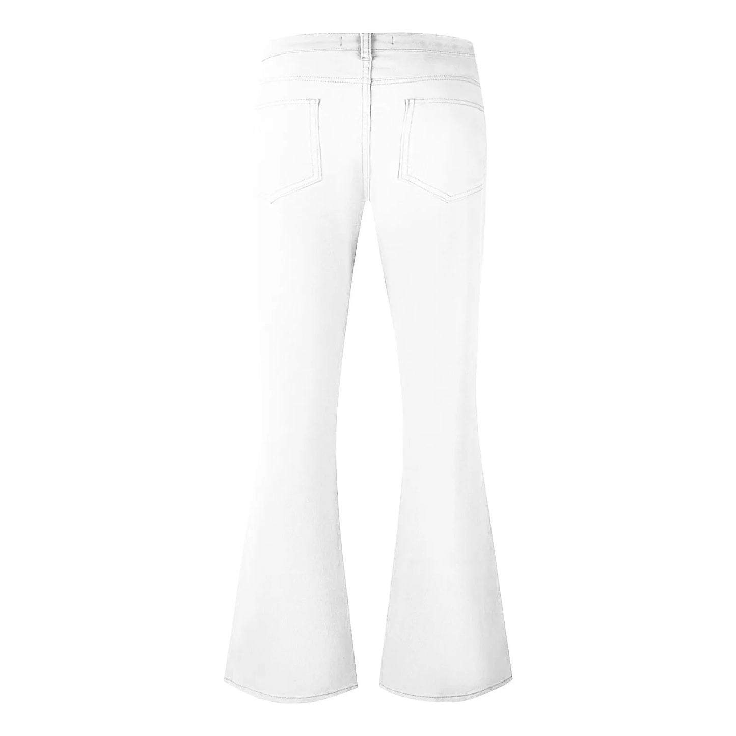Men's Flare Pants, Solid Color, Daily Simple Classic Trousers, Mopping Bottoms, Disco Flared