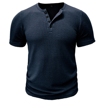 Muscle Slim Fit Short Sleeve T-shirt, V-neck Collar