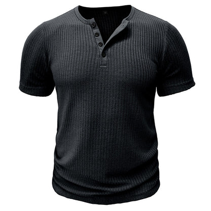 Muscle Slim Fit Short Sleeve T-shirt, V-neck Collar