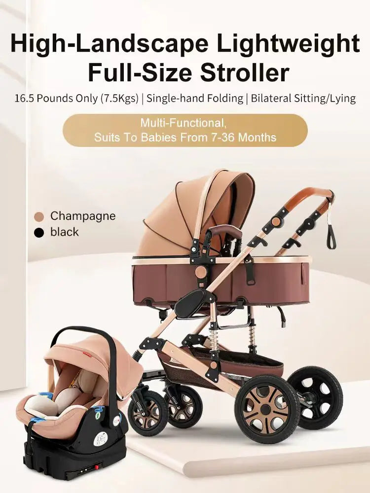 Foldable Baby Carriage ,Reversible Standard Stroller