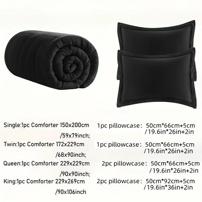 Full Size Soft Breathable All Seasons Bedding with 2/3 pcs,1 Comforter And 1/2 Pillow Shams Machine Washable