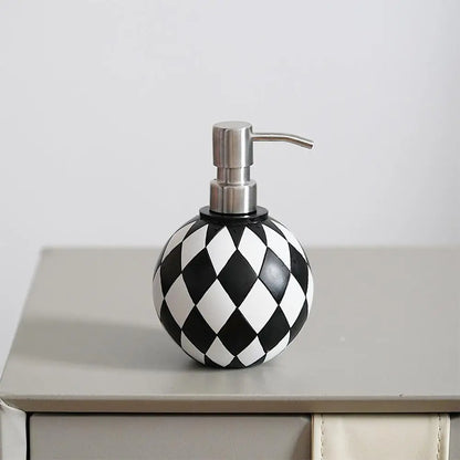 Bathroom Soap Dispenser Modern Chessboard Style