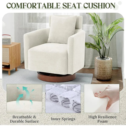 Set of 2 Swivel Barrel Chair with Adjustable Backrest