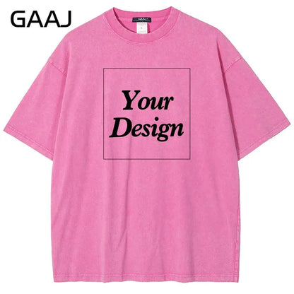 USA Custom Print 100% Washed Cotton T Shirt, Design your own, Men/Women Oversized Streetwear