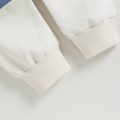 0-3Years Baby Boy 2Pcs Autumn Pants Set, Contrast Color, Long Sleeve Crew Neck