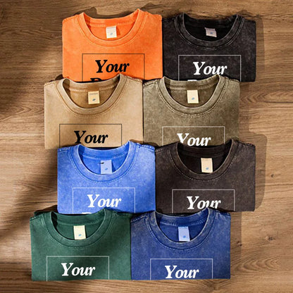 USA Custom Print 100% Washed Cotton T Shirt, Design your own, Men/Women Oversized Streetwear