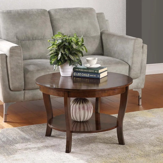 30" Classic Living Room Table With Storage Shelf