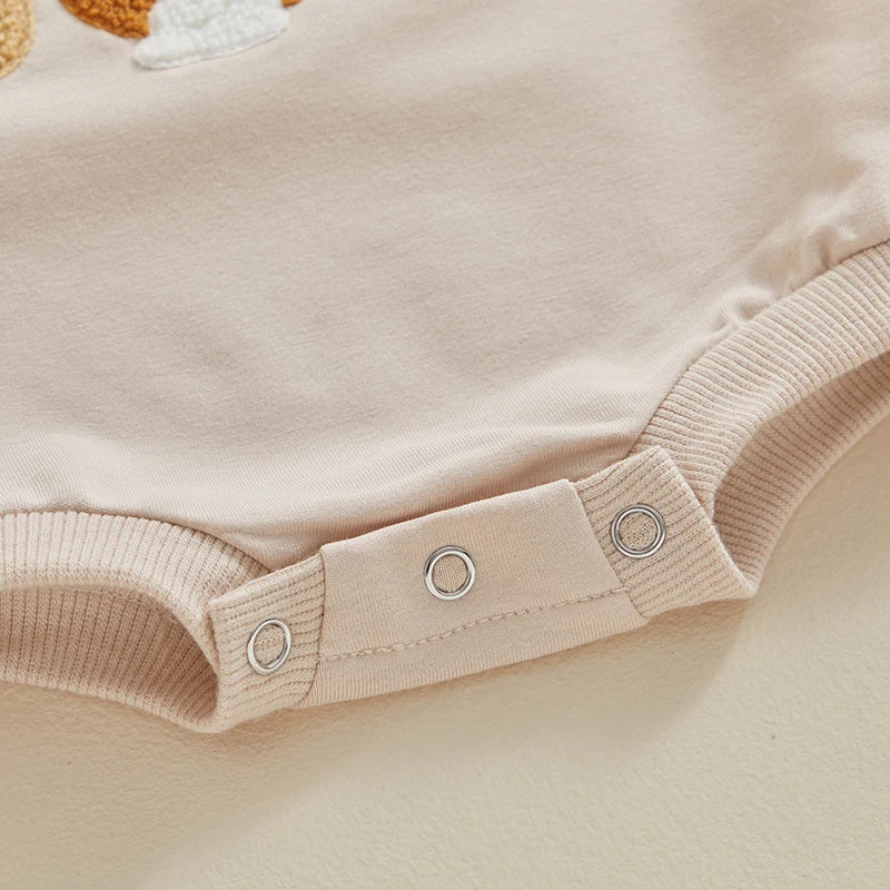 0-18MO Baby Girl/Boy Easter Bunny Embroidery Sweatshirt, Long Sleeve, O-neck Jumpsuit