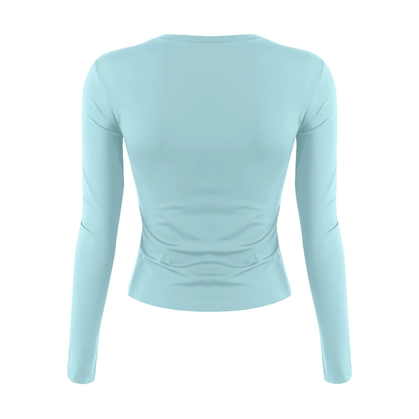 Cotton O Neck Long Sleeve Sexy Cropped Tops