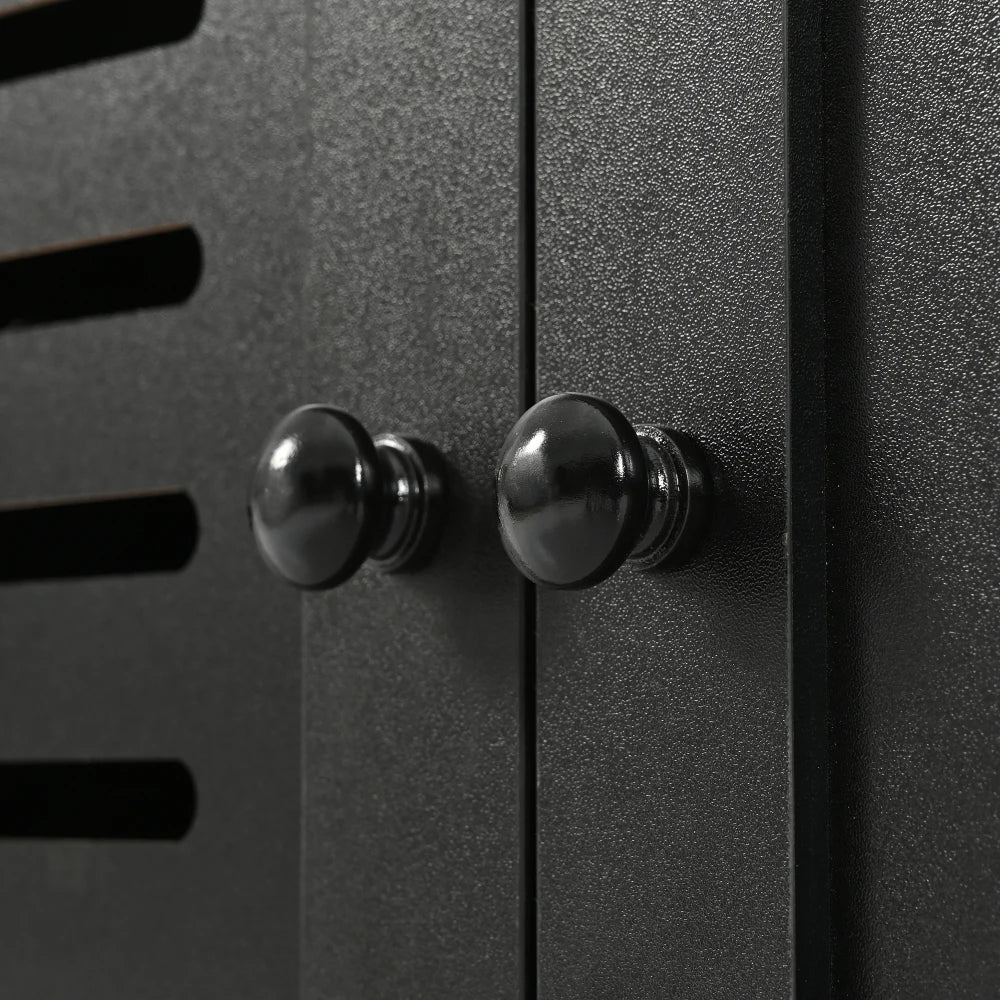 47.2'' Wide Hall Tree with Storage, 5-in-1 Entryway Bench with Shutter-shaped doors, Coat Rack, Cushion and 4 Sturdy Hooks