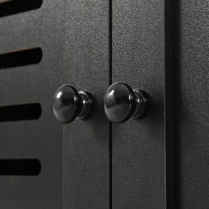 47.2'' Wide Hall Tree with Storage, 5-in-1 Entryway Bench with Shutter-shaped doors, Coat Rack, Cushion and 4 Sturdy Hooks