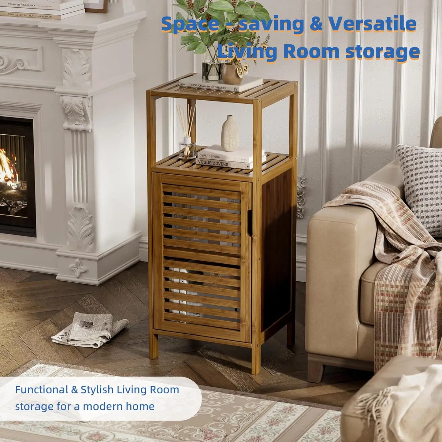 4-tier Bamboo Floor Cabinet