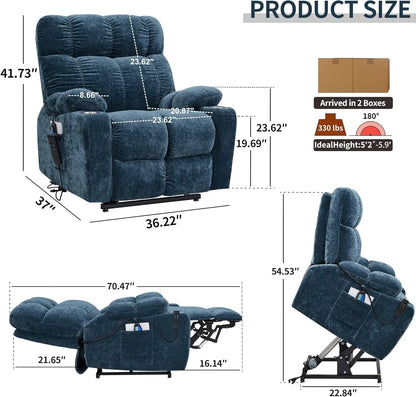 Infinite Position Soft Fabric Power Electric Recliner
