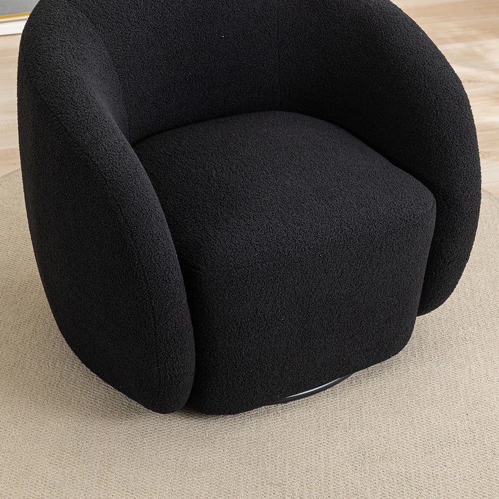Set of 2 Upholstered Round Barrel Accent Chairs with a 360 degree swivel