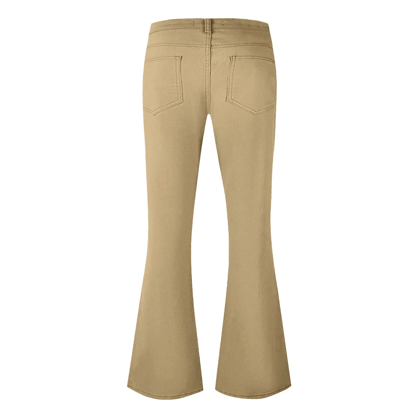 Men's Flare Pants, Solid Color, Daily Simple Classic Trousers, Mopping Bottoms, Disco Flared