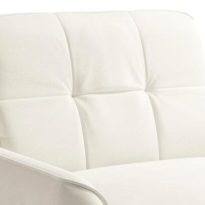 3-in-1 Convertible Velvet Fabric Chair with Button Tufted Backrest