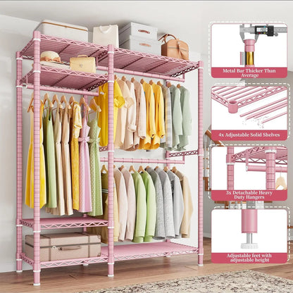 Heavy Duty Loads 780LBS Clothing Rack 45.5" W x 77" H x16.5 D