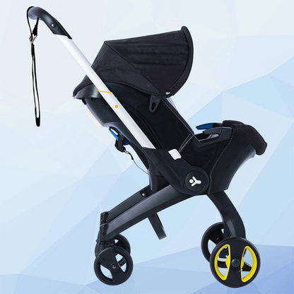 Foldable baby stroller, metal frame, adjustable handle direction, with sunshade