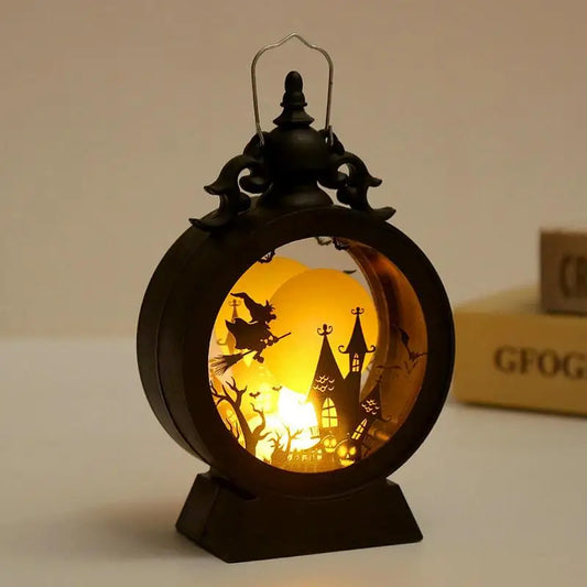 Halloween Lantern, Retro Decor Battery Lantern, Flameless LED Candle