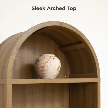 Book Shelf Arched Cabinet Bookshelf Arch 84.2" Tall Bookcase 5 Tier