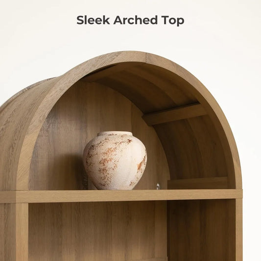 Book Shelf Arched Cabinet Bookshelf Arch 84.2" Tall Bookcase 5 Tier
