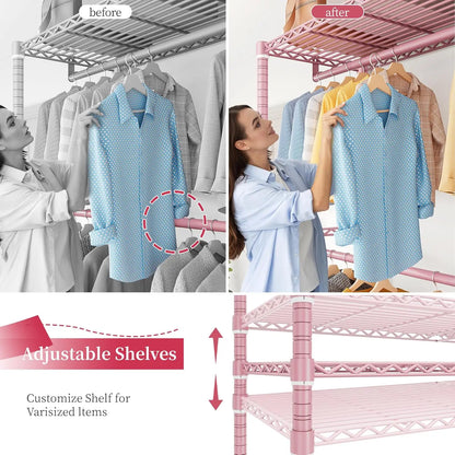 Heavy Duty Loads 780LBS Clothing Rack 45.5" W x 77" H x16.5 D