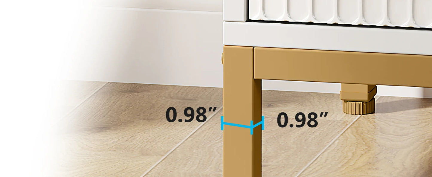 25.78" Tall Bedside Table with 3 Drawers