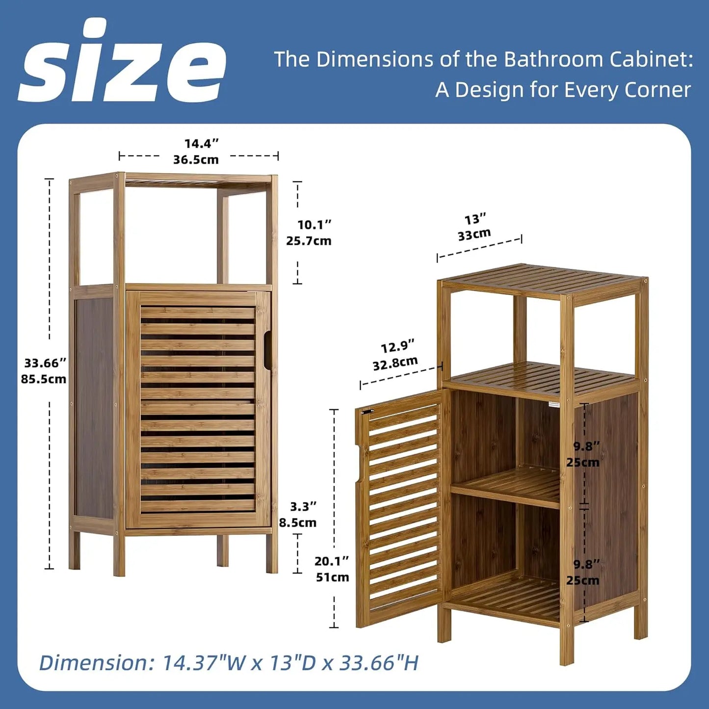 4-tier Bamboo Floor Cabinet