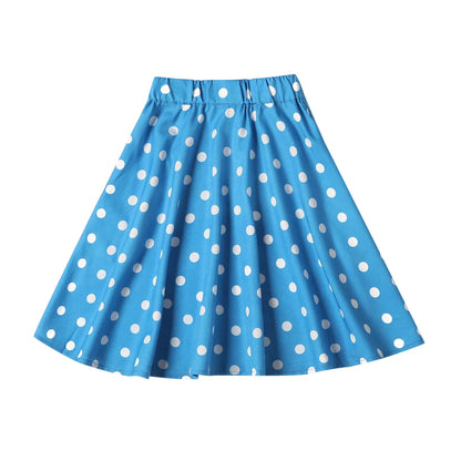 Polka Dot Cotton Skirts Clothes, Elastic Waist