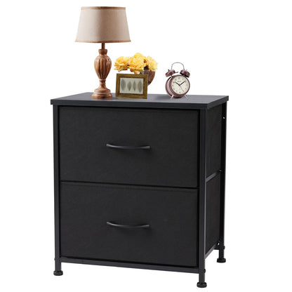 Nightstand with 2 Fabric Drawers