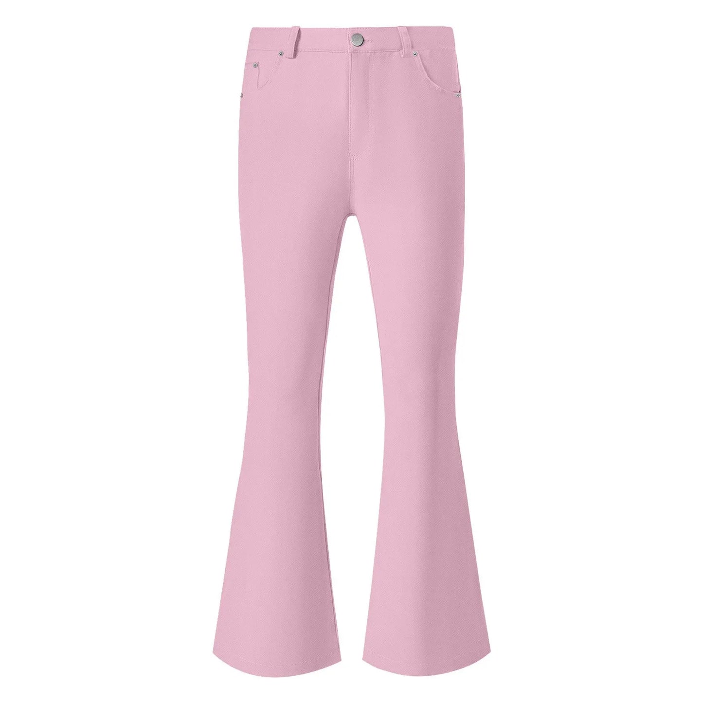 Men's Flare Pants, Solid Color, Daily Simple Classic Trousers, Mopping Bottoms, Disco Flared